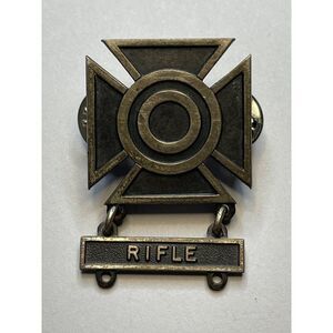 Vintage Sterling Silver Rifle Marksmanship Badge Pin GI Antaya
